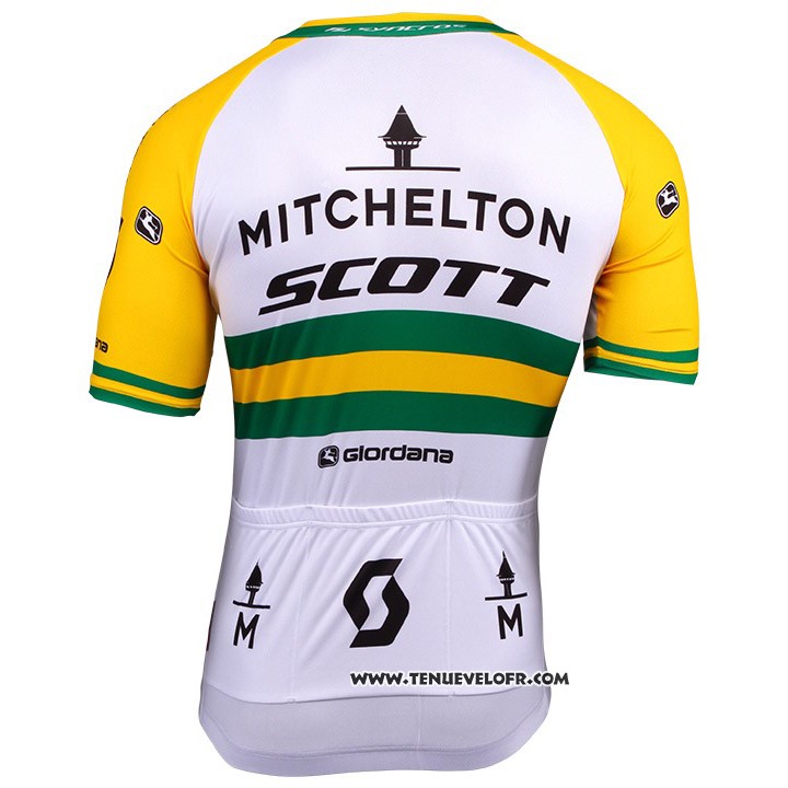 2018 Maillot Ciclismo Mitchelton Scott Champion Australie Manches Courtes et Cuissard
